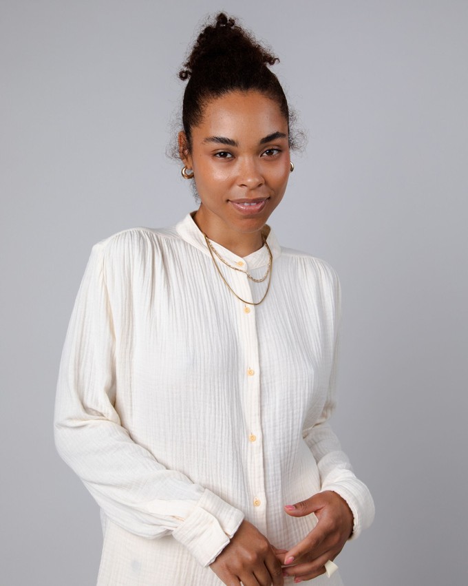 Bubble Mao Bluse Ecru from Brava Fabrics