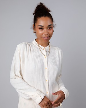 Bubble Mao Bluse Ecru from Brava Fabrics