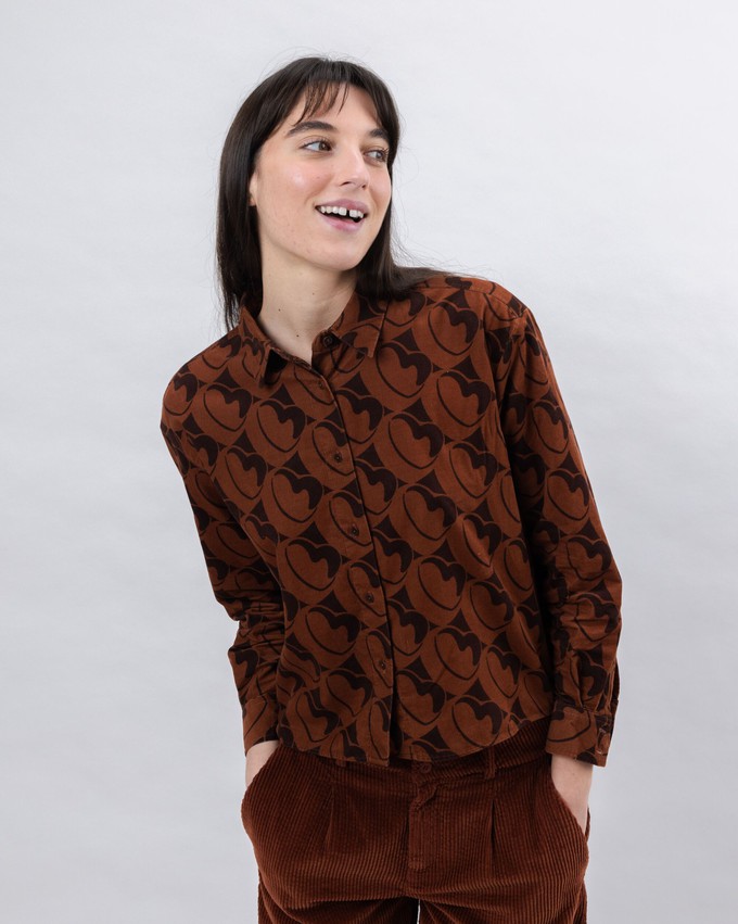 Bombon Babycord Boxy Bluse Braun from Brava Fabrics