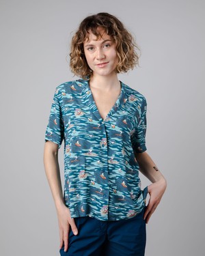 Peanuts Coast Aloha Bluse Ozean from Brava Fabrics