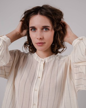 Stripes Boho Bluse Ecru from Brava Fabrics