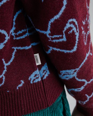 Peanuts Kurzpullover Jacquard Schokolade from Brava Fabrics