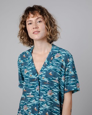 Peanuts Coast Aloha Bluse Ozean from Brava Fabrics