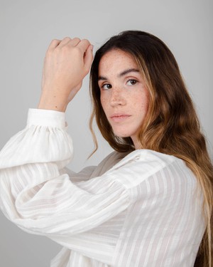 Polka Dot Bluse White from Brava Fabrics