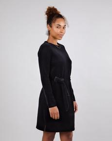 Velvet Kleid mit Gürtel Black via Brava Fabrics