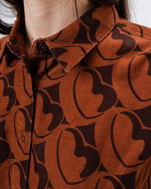 Bombon Babycord Boxy Bluse Braun from Brava Fabrics