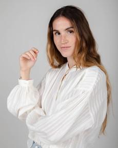 Polka Dot Bluse White via Brava Fabrics