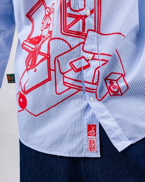 The Indoor Society Streifenhemd Blau from Brava Fabrics