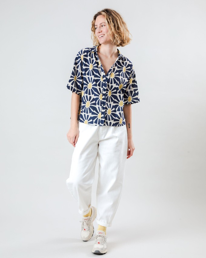 Marisol Cropped Blouse Navy from Brava Fabrics