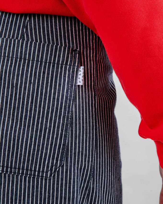 Denim Streifen Gerade Hose Schwarz from Brava Fabrics