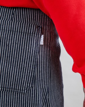 Denim Streifen Gerade Hose Schwarz from Brava Fabrics