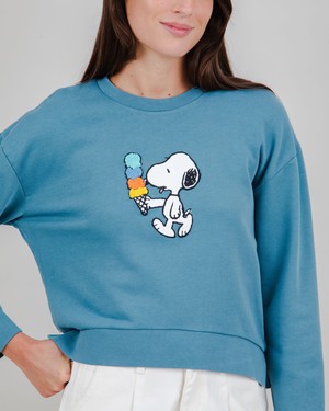Peanuts Icecream Sweatshirt Blau from Brava Fabrics