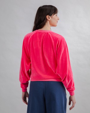 Raglan-Sweatshirt aus Samt in Rosa from Brava Fabrics