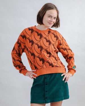 Bombon Allover Rundes Sweatshirt Braun from Brava Fabrics