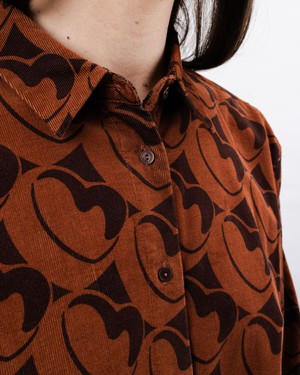 Bombon Babycord Boxy Bluse Braun from Brava Fabrics