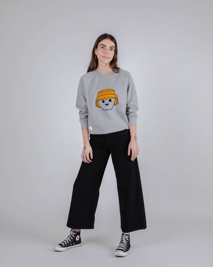 Playmobil Face Baumwoll-Sweatshirt Grau Melange from Brava Fabrics