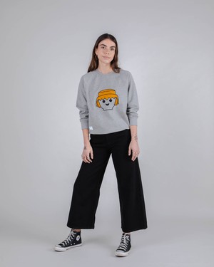 Playmobil Face Baumwoll-Sweatshirt Grau Melange from Brava Fabrics