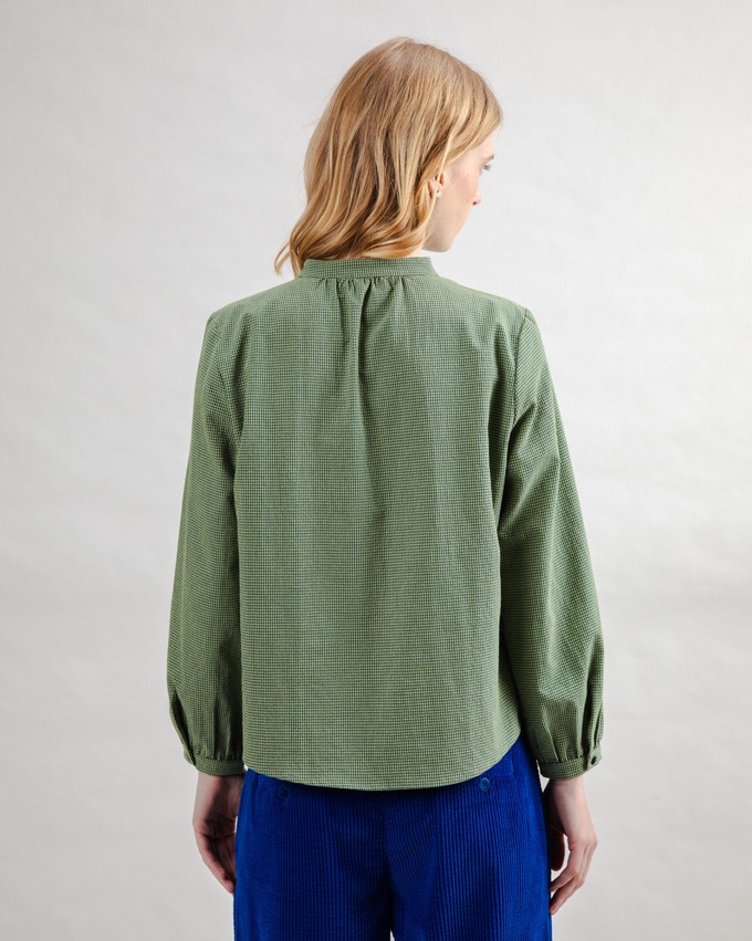 Mini Check Bluse Olive from Brava Fabrics