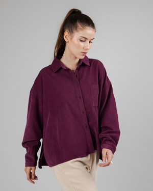 Babycord Boxy Bluse Prune from Brava Fabrics