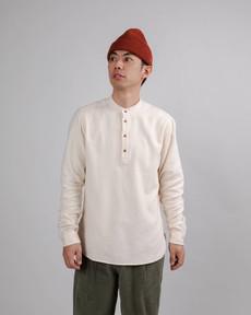 Henley Flanell Nuuk Mao Hemd Ecru via Brava Fabrics