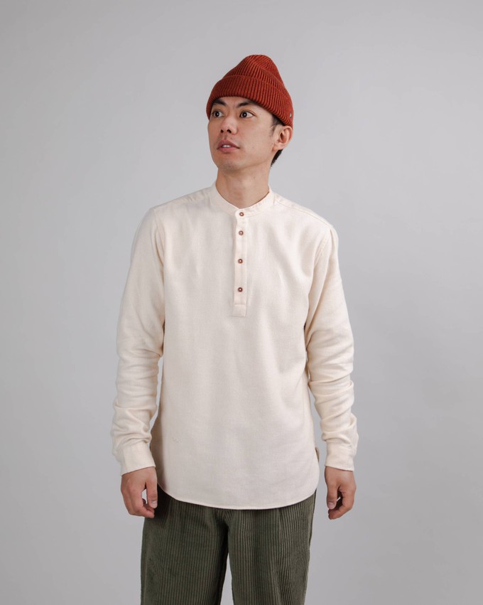 Henley Flannel Nuuk Mao Shirt Ecru from Brava Fabrics
