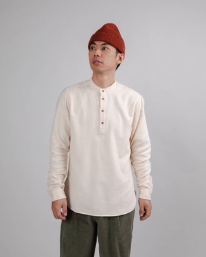 Henley Flannel Nuuk Mao Shirt Ecru from Brava Fabrics