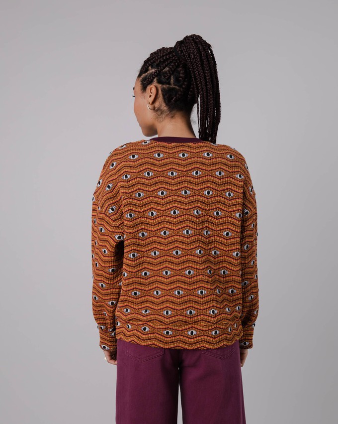 Eyes Jacquard Sweatshirt Orange from Brava Fabrics