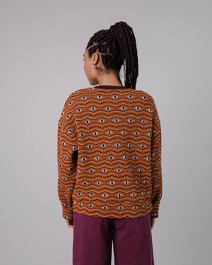 Eyes Jacquard Sweatshirt Orange from Brava Fabrics