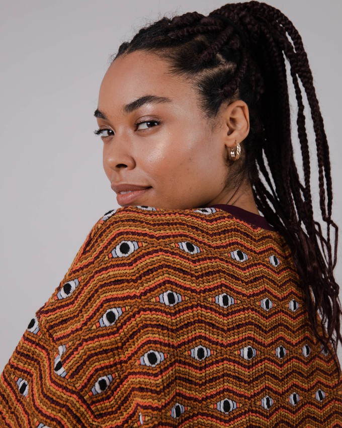 Eyes Jacquard Sweatshirt Orange from Brava Fabrics