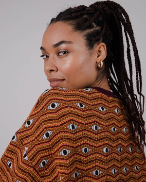 Eyes Jacquard Sweatshirt Orange from Brava Fabrics