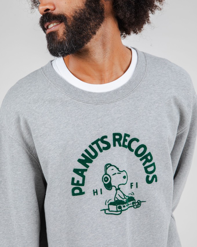 Peanuts Records Sweatshirt Grau from Brava Fabrics