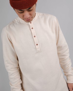 Henley Flanell Nuuk Mao Hemd Ecru from Brava Fabrics