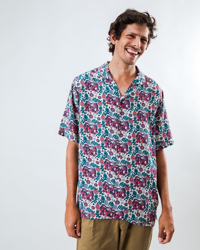 Asis Percales Tigris Aloha Shirt Ecru from Brava Fabrics