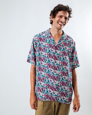 Asis Percales Tigris Aloha Shirt Ecru from Brava Fabrics