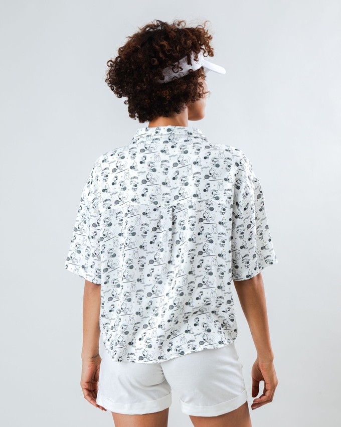 Peanuts Racquet Club Tennis Cropped Blouse from Brava Fabrics