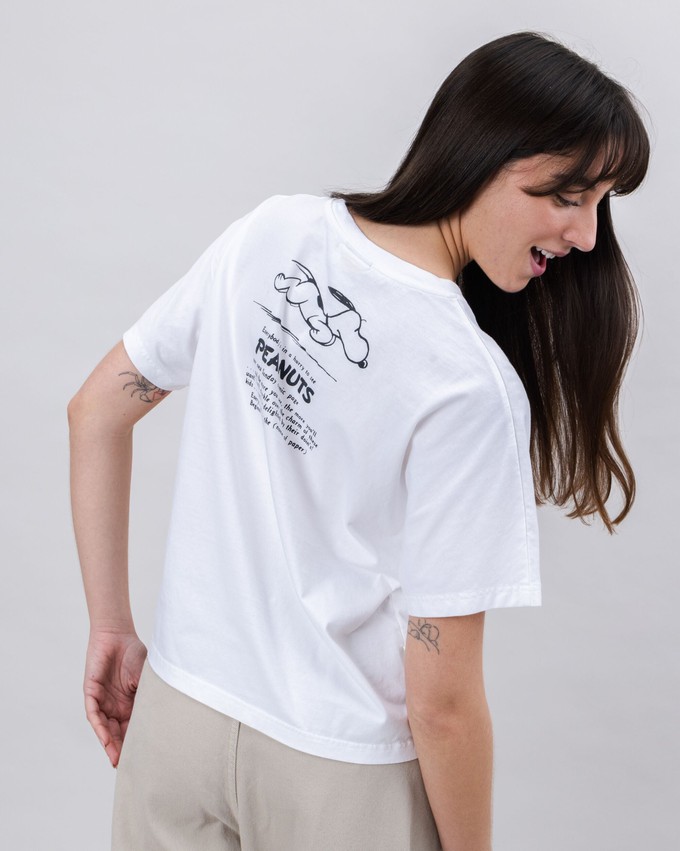 Peanuts Records Oversize T-Shirt Weiß from Brava Fabrics