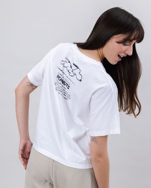 Peanuts Records Oversize T-Shirt Weiß from Brava Fabrics