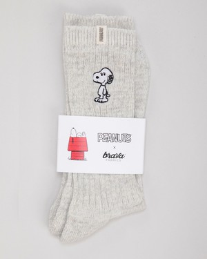 Peanuts Snoopy Gerippte Socken Creme from Brava Fabrics