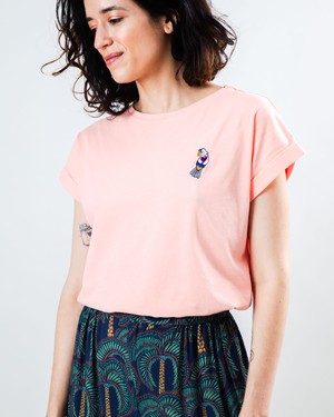 Asis Parrot Scoop Tee Pink from Brava Fabrics