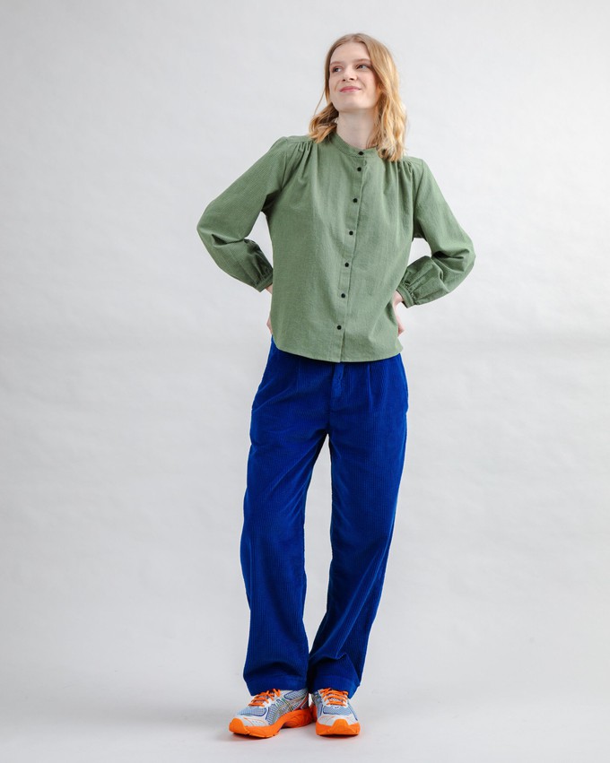 Mini Check Bluse Olive from Brava Fabrics