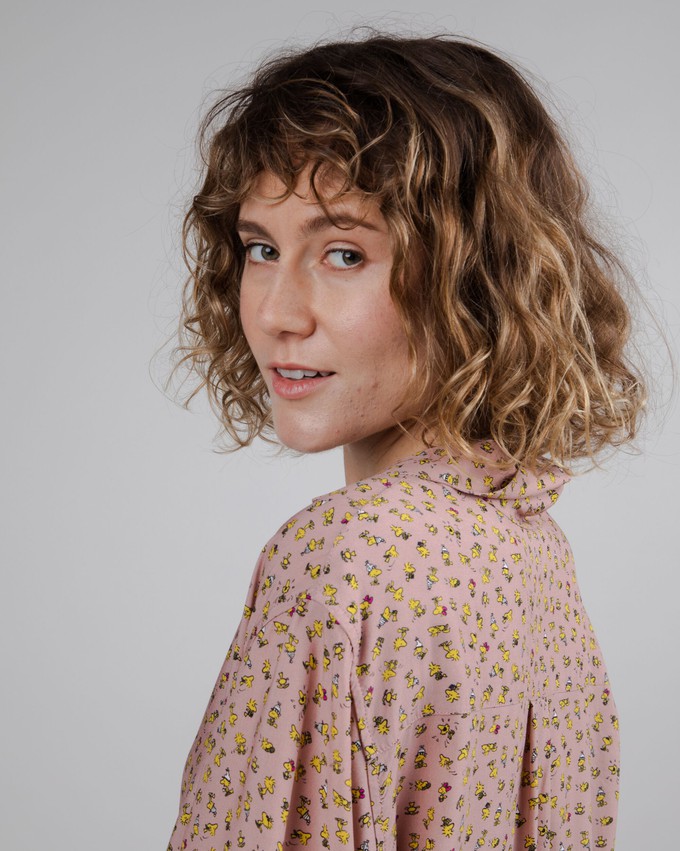 Peanuts Woodstock Aloha Bluse Light Pink from Brava Fabrics