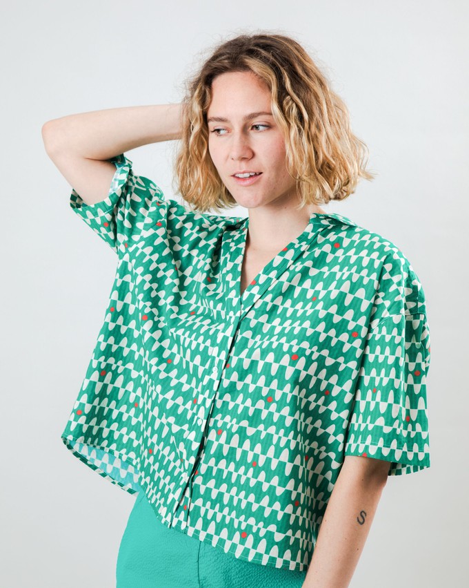 Sunset Cropped Bluse Grün from Brava Fabrics