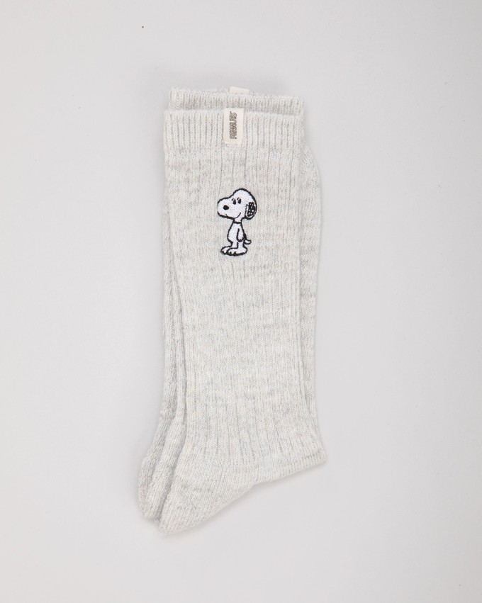 Peanuts Snoopy Gerippte Socken Creme from Brava Fabrics