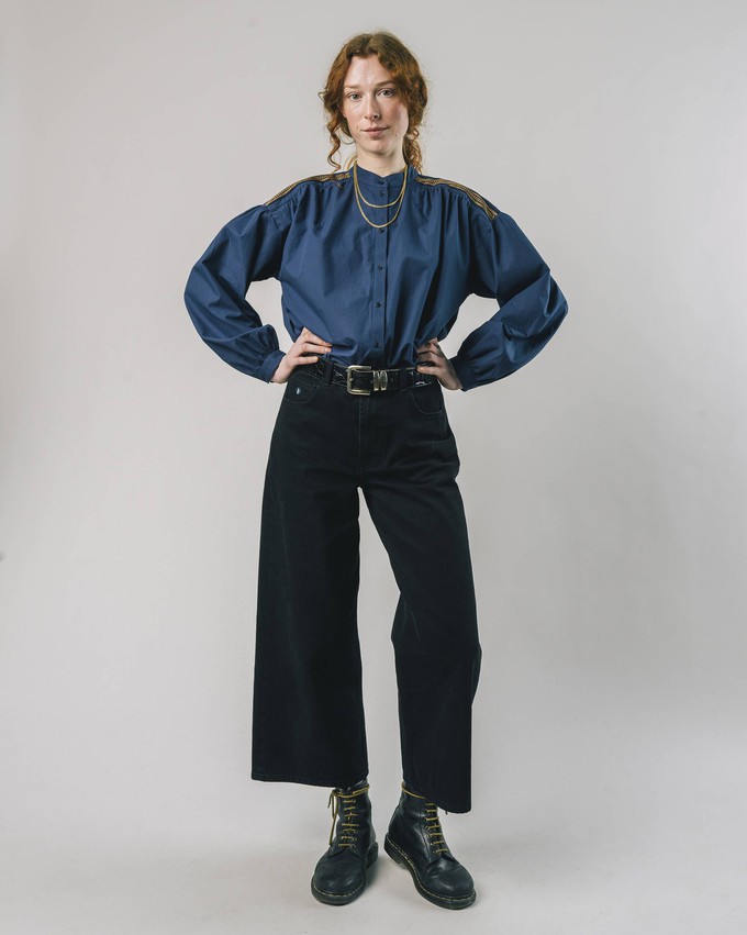 Ribbon Bluse Navy from Brava Fabrics