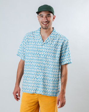 Sunset Aloha Shirt Blue from Brava Fabrics