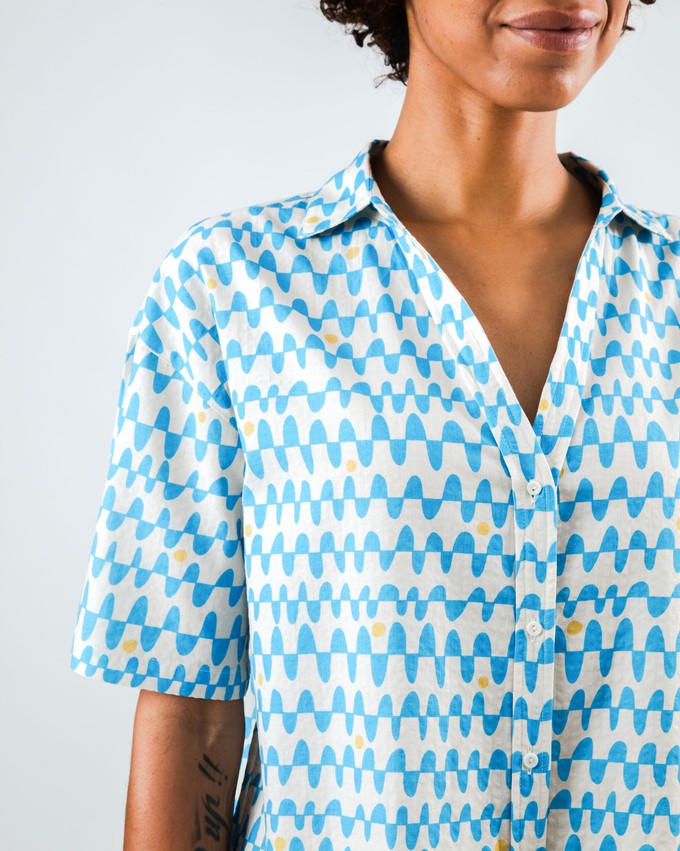 Sunset Cropped Blouse Blue from Brava Fabrics