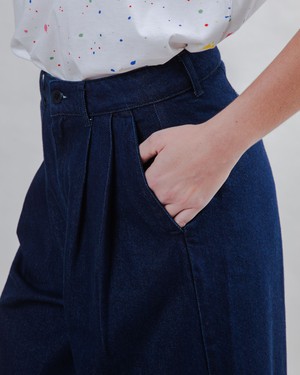 Wide Leg Hose Dunkelblau Denim from Brava Fabrics