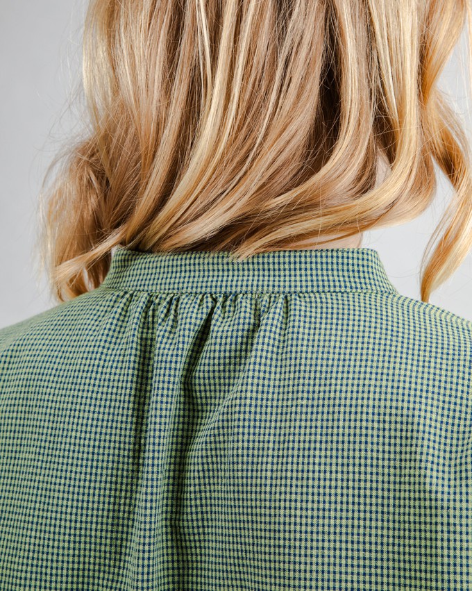 Mini Check Bluse Olive from Brava Fabrics