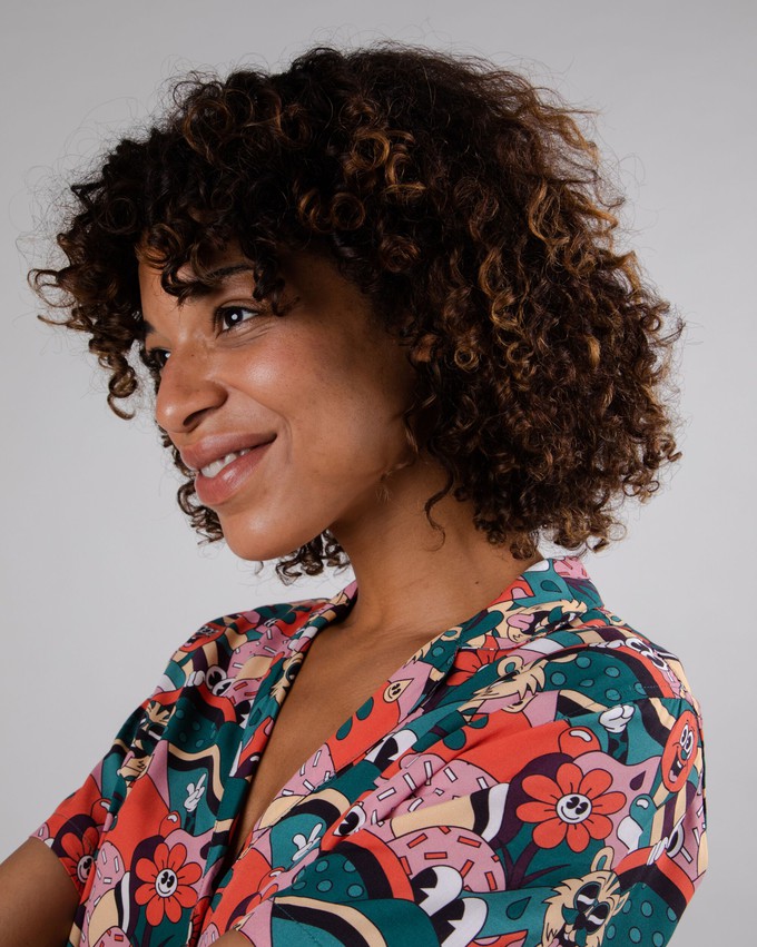 Yeye Weller Aloha Bluse Rot from Brava Fabrics