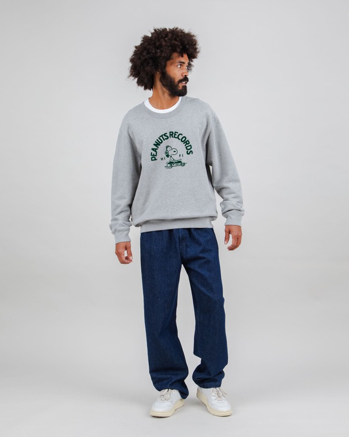 Peanuts Records Sweatshirt Grau from Brava Fabrics